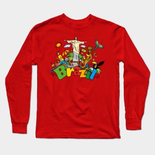 Brazil doodle design Long Sleeve T-Shirt